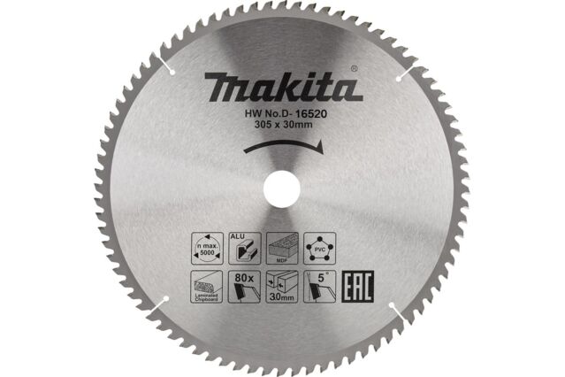 Диск пильный Makita В-29337 (305x30, 80зуб) Алюм
