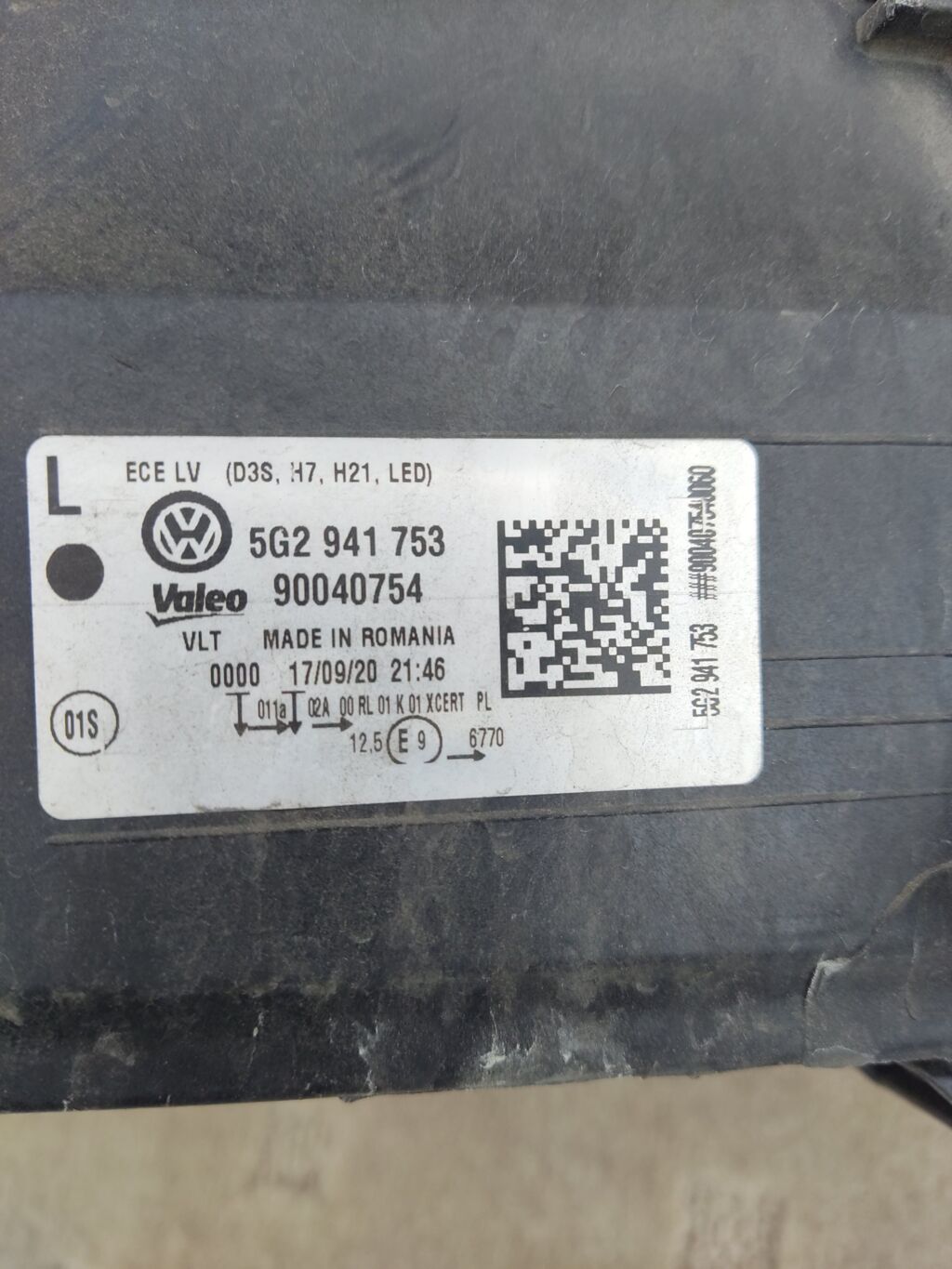 Фара на Volkswagen Golf Vii 5G 5G2941753  4G0907697G  3D0941329  8K0941597E, Левое расположение
