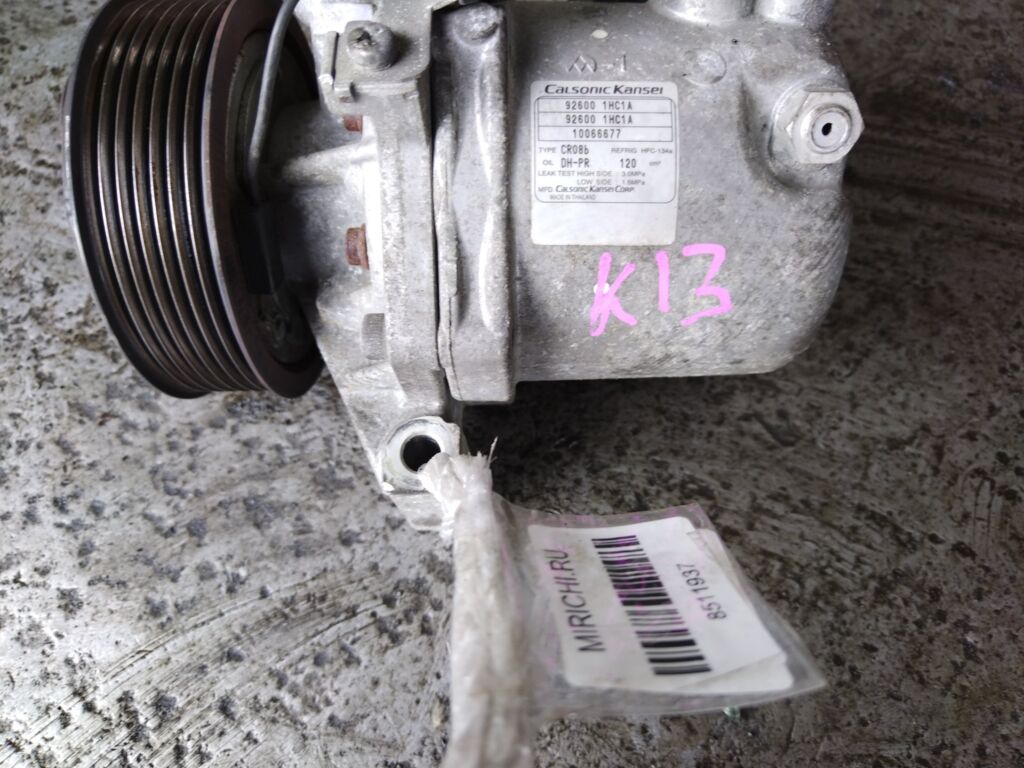 Компрессор кондиционера на Nissan March K13 HR12DE 92600-1HC1A