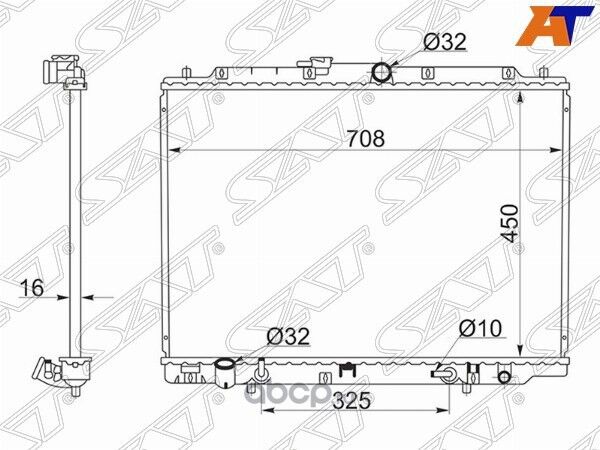 Радиатор ДВС SAT 19010-P8B-J51 на Honda Odyssey RA5 J30A Фото 2