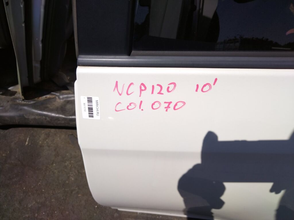 Дверь боковая на Toyota Ractis NCP120, Заднее Левое расположение